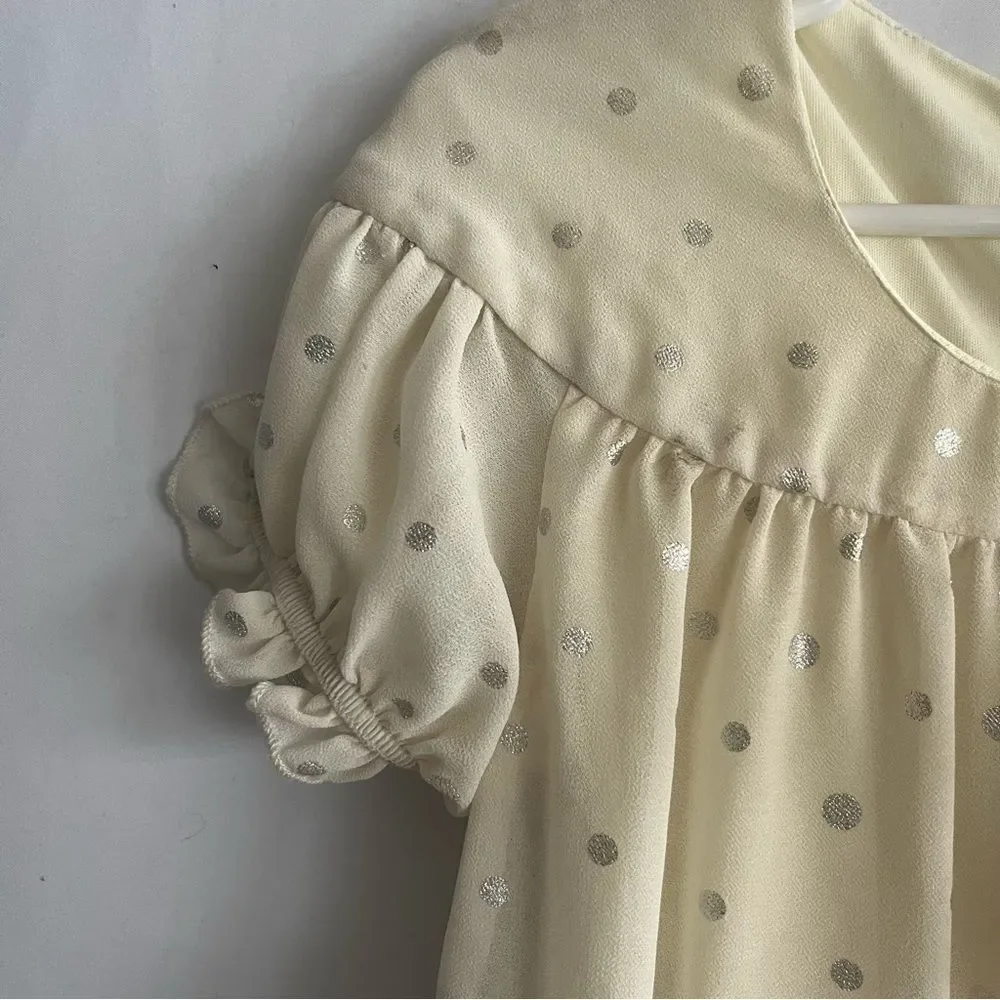 Habitual Cream & Silver Polka Dot Dress